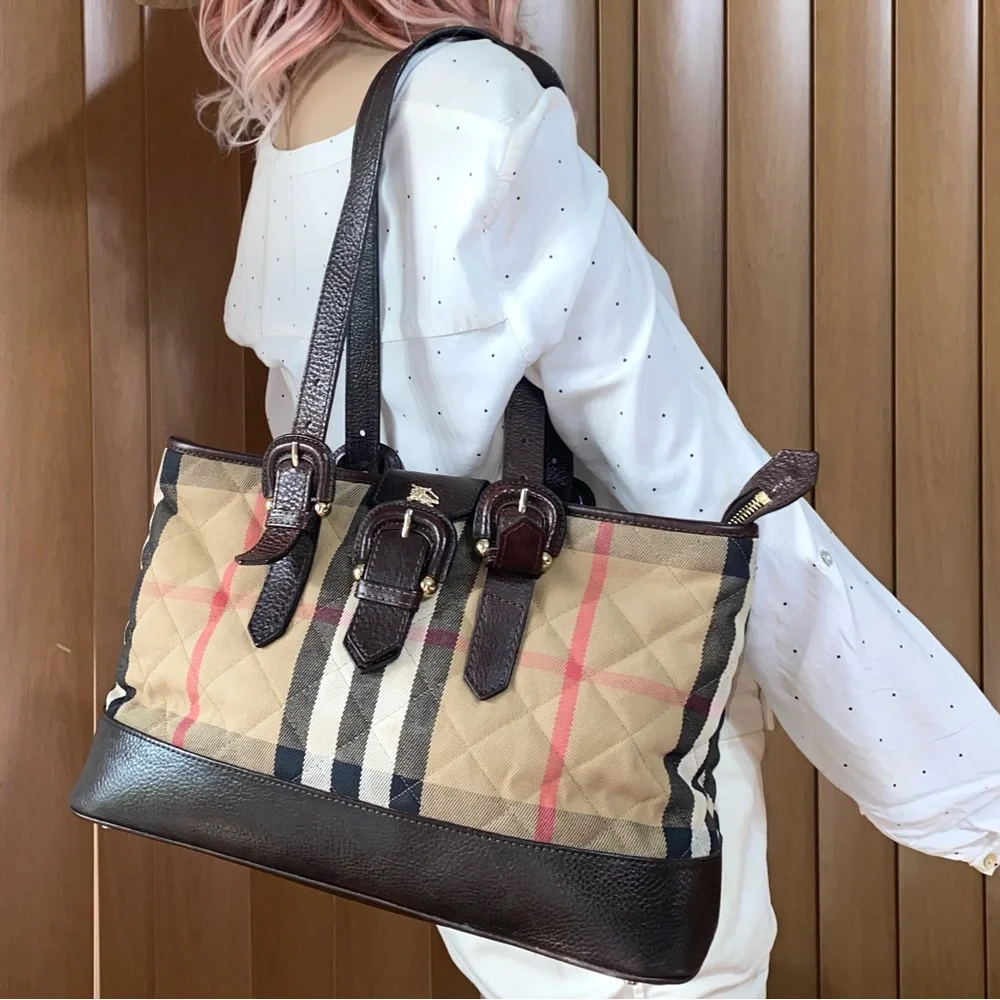 Burberry Beige and Brown Plaid Shoulder Bag - Picture 16 of 16